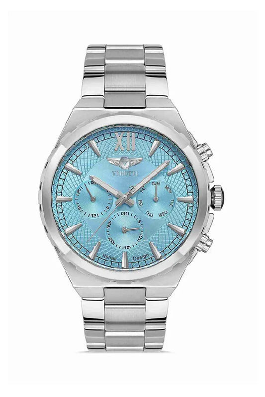 Men’s Luxury Watch Verutti VR-1017-2 – Silver & Turquoise Dial